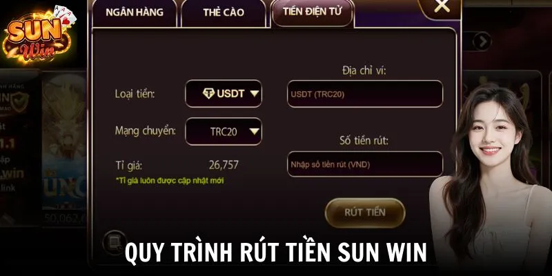 Quy trình rút tiền SUN WIN